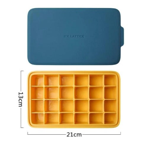 LifeProofLab - LifeProofLab™ Stackable Ice Cube Tray - Rectangular / Blue / Yellow
